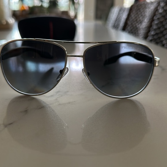 Prada Steel Polarized 62mm Men's Sunglasses - Picture 7 of 8